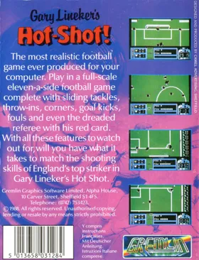 Gary Lineker's Hot-Shot! box cover back